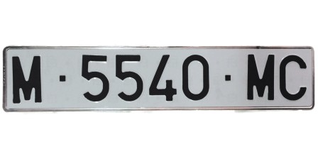 MATRÍCULA COCHE LARGA ANTIGUA METÁLICA 52X11